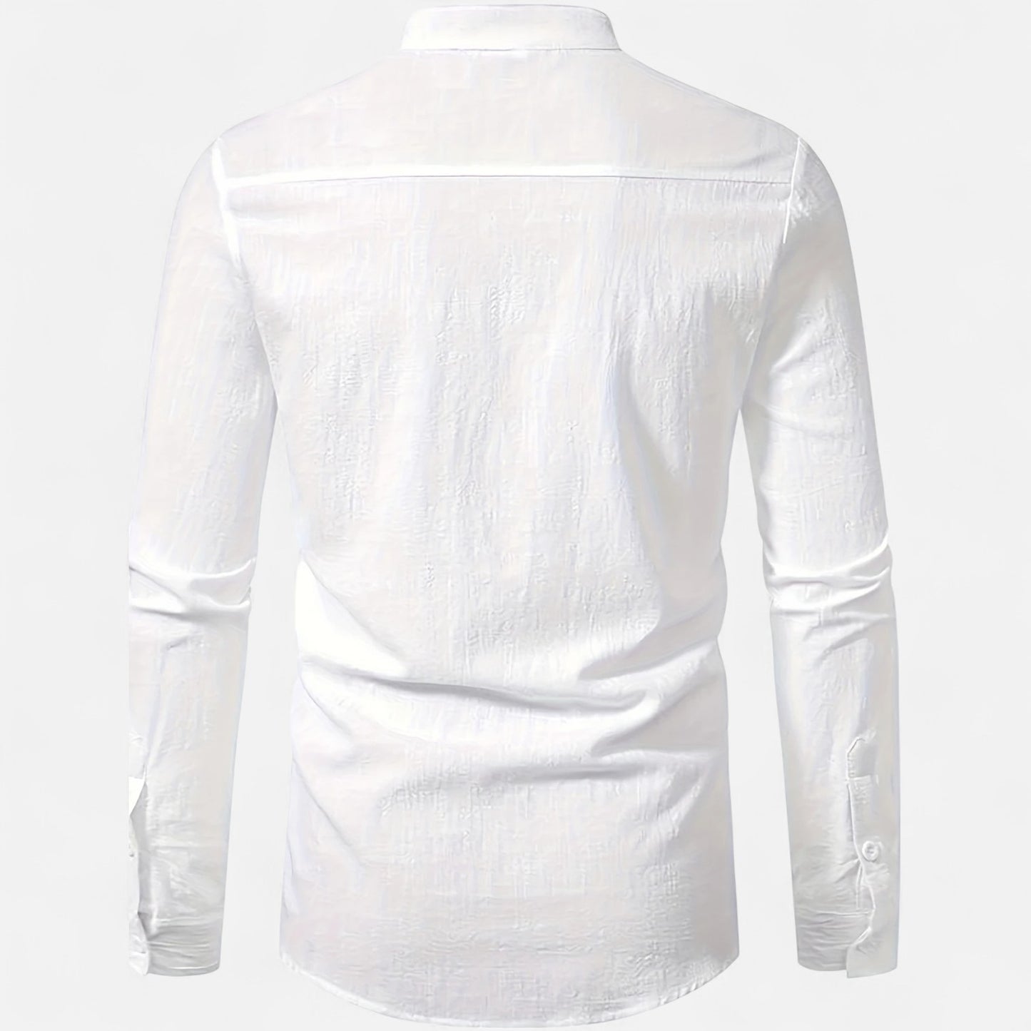 Dorevelle | Men’s Linen Henley – Heritage Collarless Style