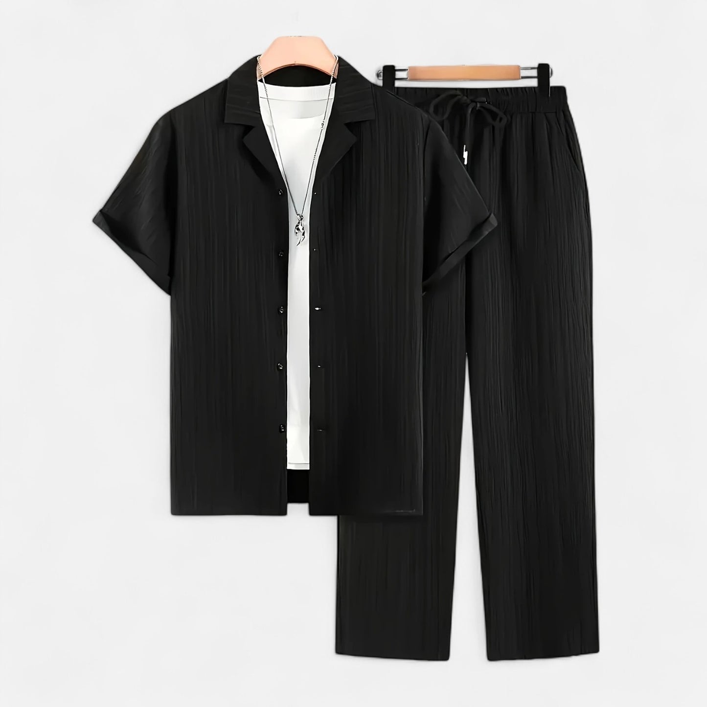 Dorevelle | Men’s Linen Set – Riviera Button-Up Ease