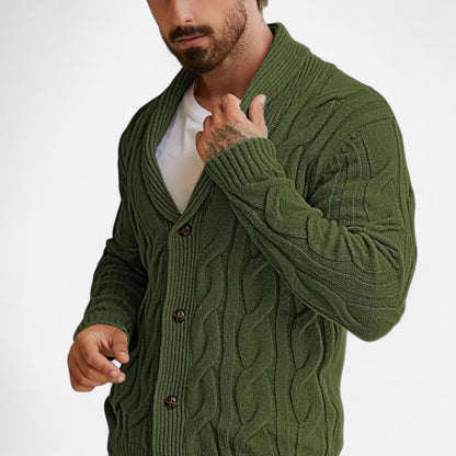 Dorevelle | Men’s Geometric Knit Cardigan Sweater