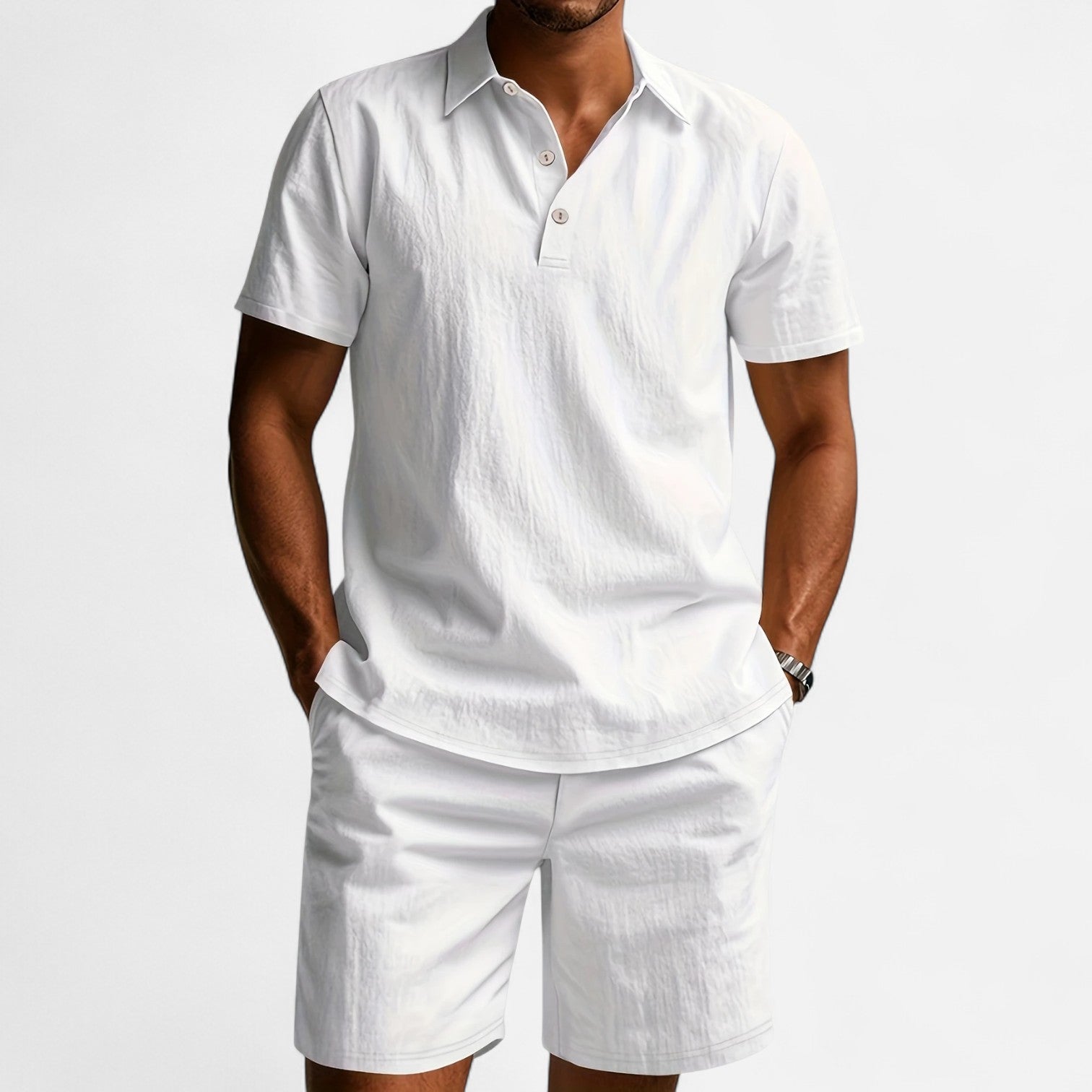 Men’s Linen Shirt and Shorts Set Lightweight Tailored Summer Comfort