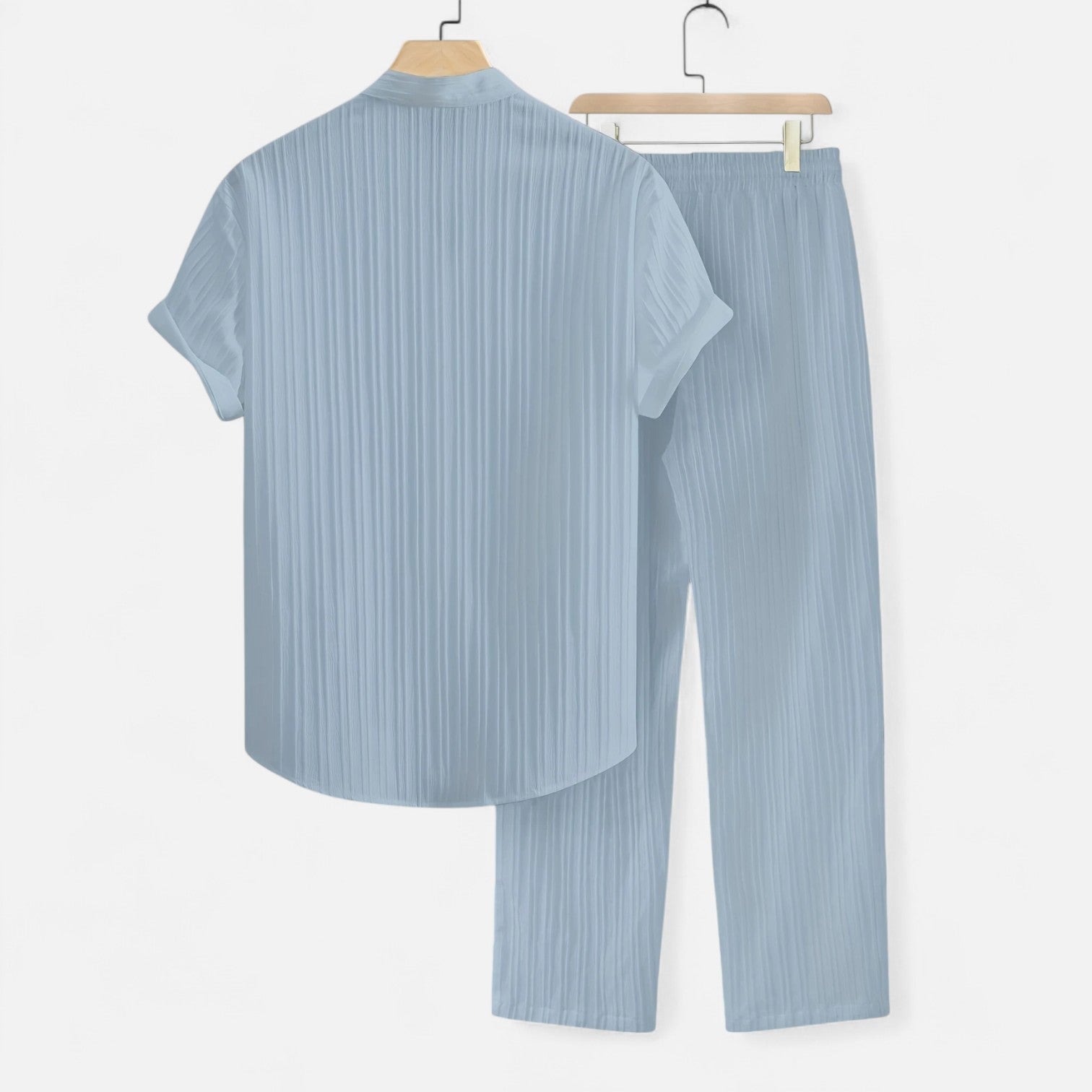 Men’s Lightweight Striped Summer Shirt and Trouser Set