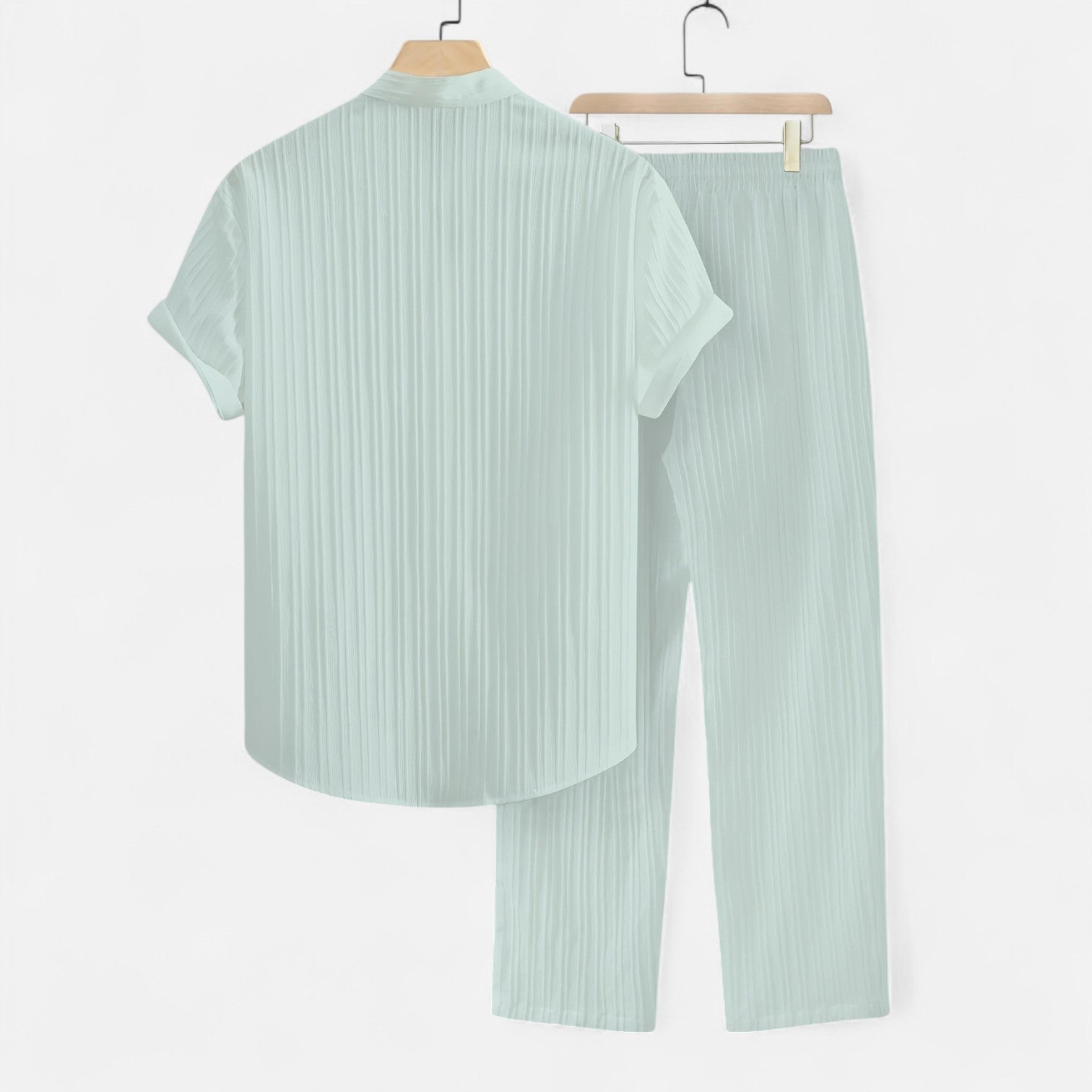 Men’s Lightweight Striped Summer Shirt and Trouser Set