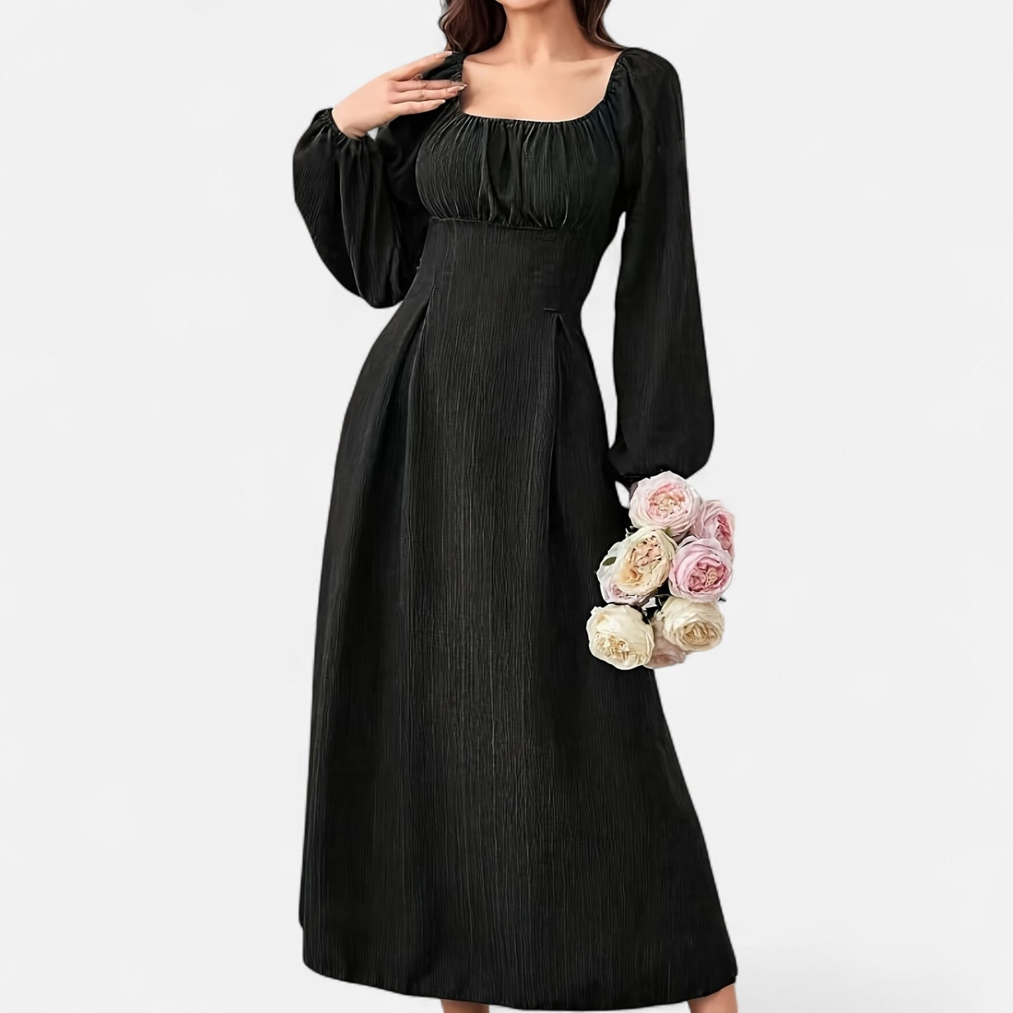Dorevelle | Women’s Square Neck Dress – Heritage Waist Detail