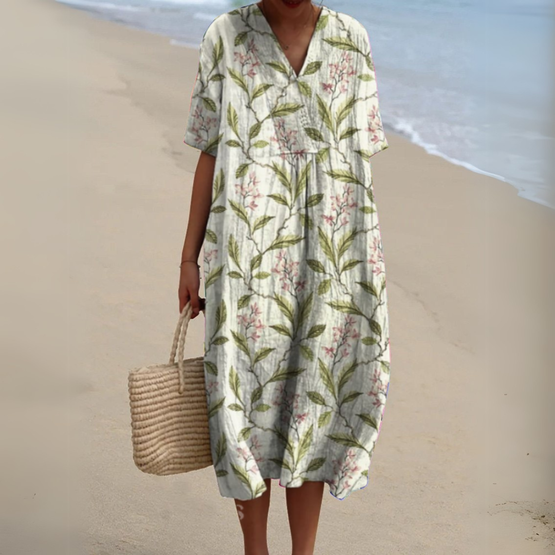 Women Multicolour Floral V-Neck Midi Dress