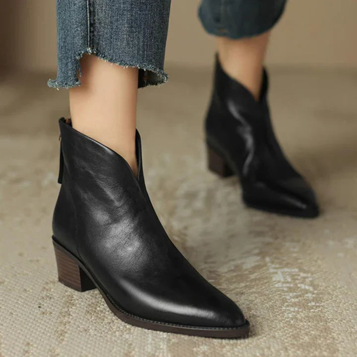 Women Black Pointed Toe Ankle Boot Sneakers