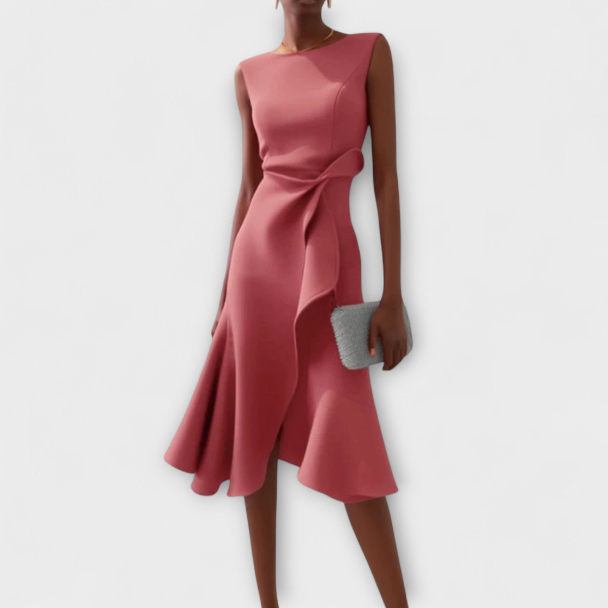Women Green Asymmetric Sleeveless Midi Dress