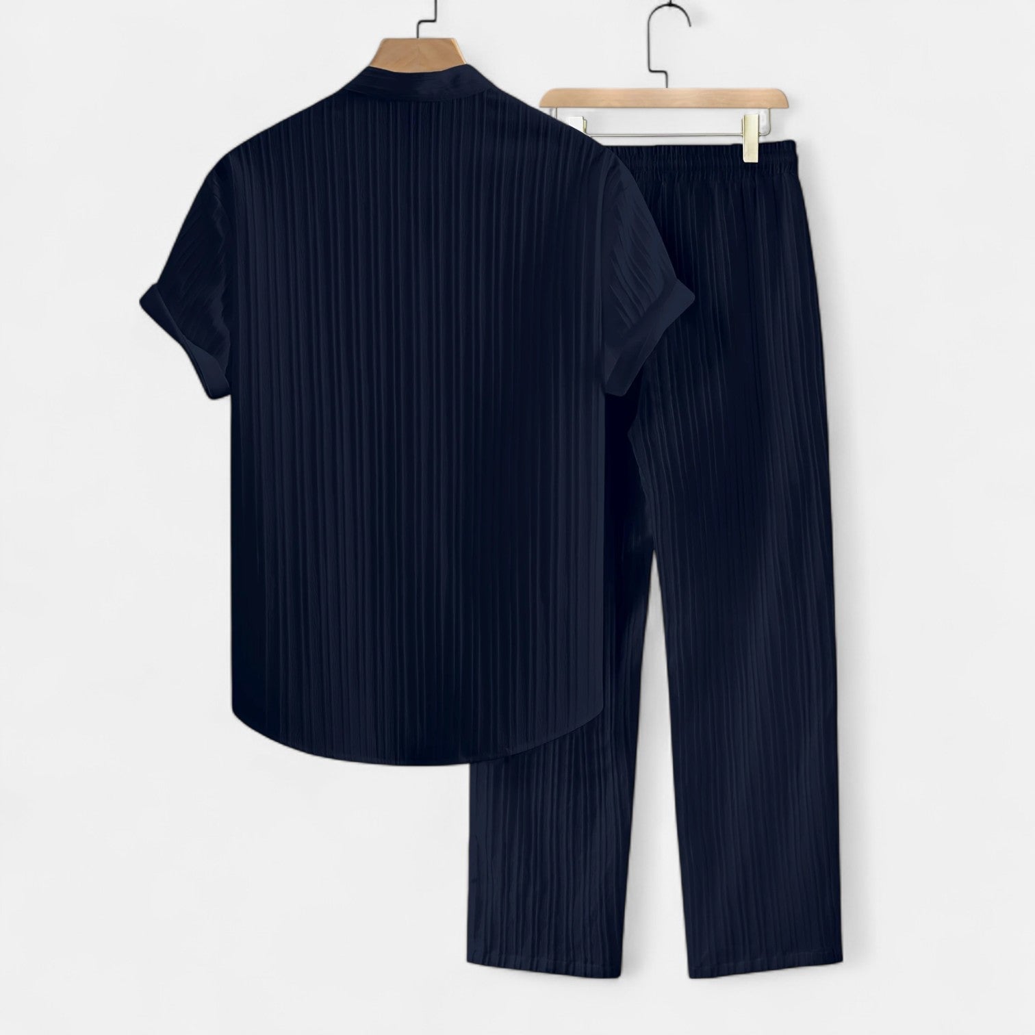 Men’s Lightweight Striped Summer Shirt and Trouser Set