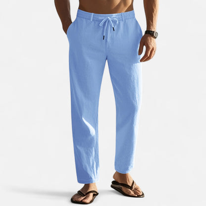 Dorevelle | Men’s Linen Trousers – Riviera Drawstring Ease