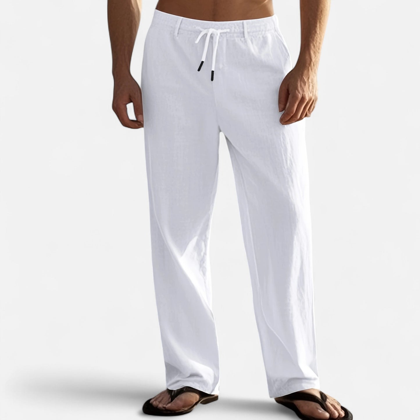 Dorevelle | Men’s Linen Trousers – Riviera Drawstring Ease