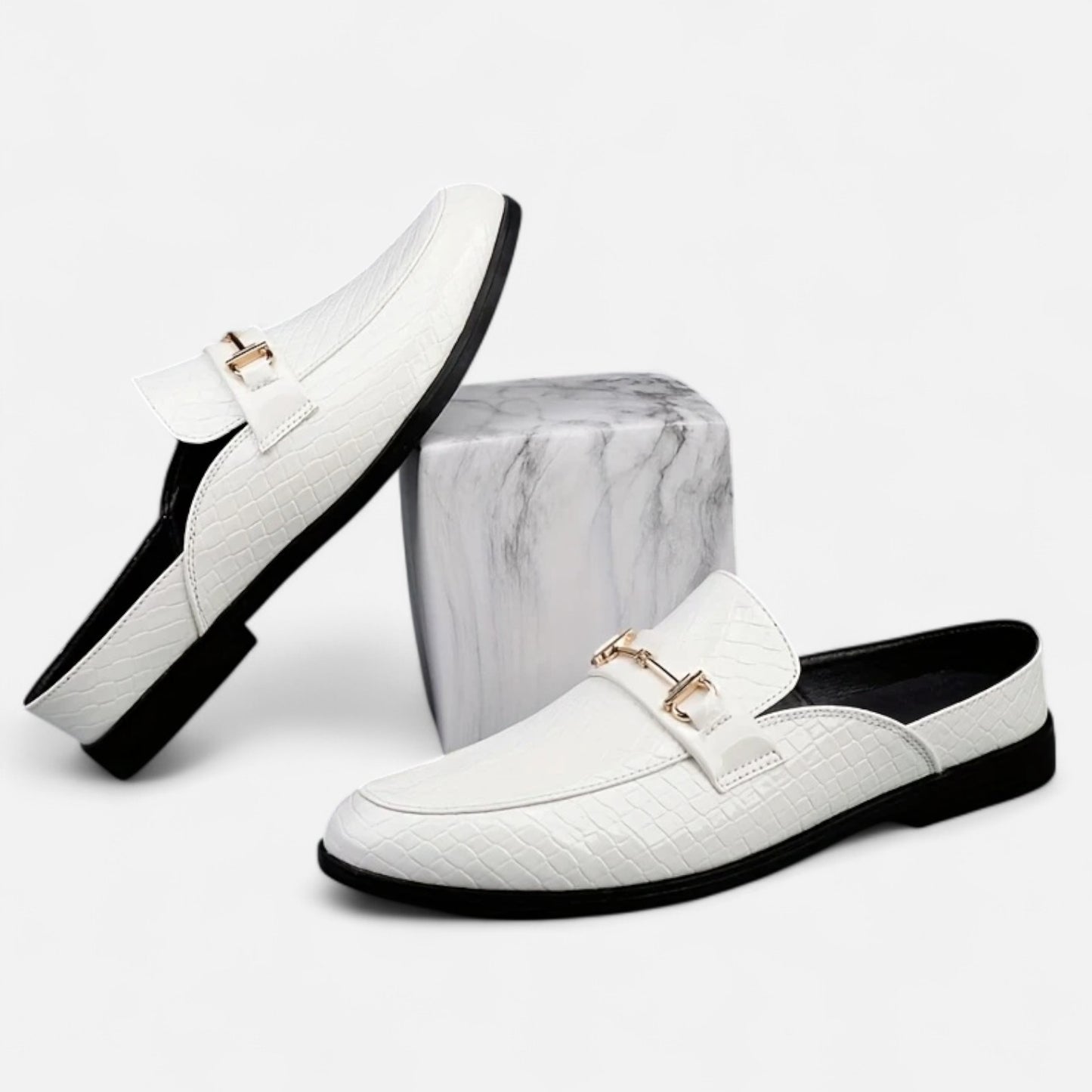 Dorevelle | Men’s Dress Loafers – Buckled Round Toe Classic