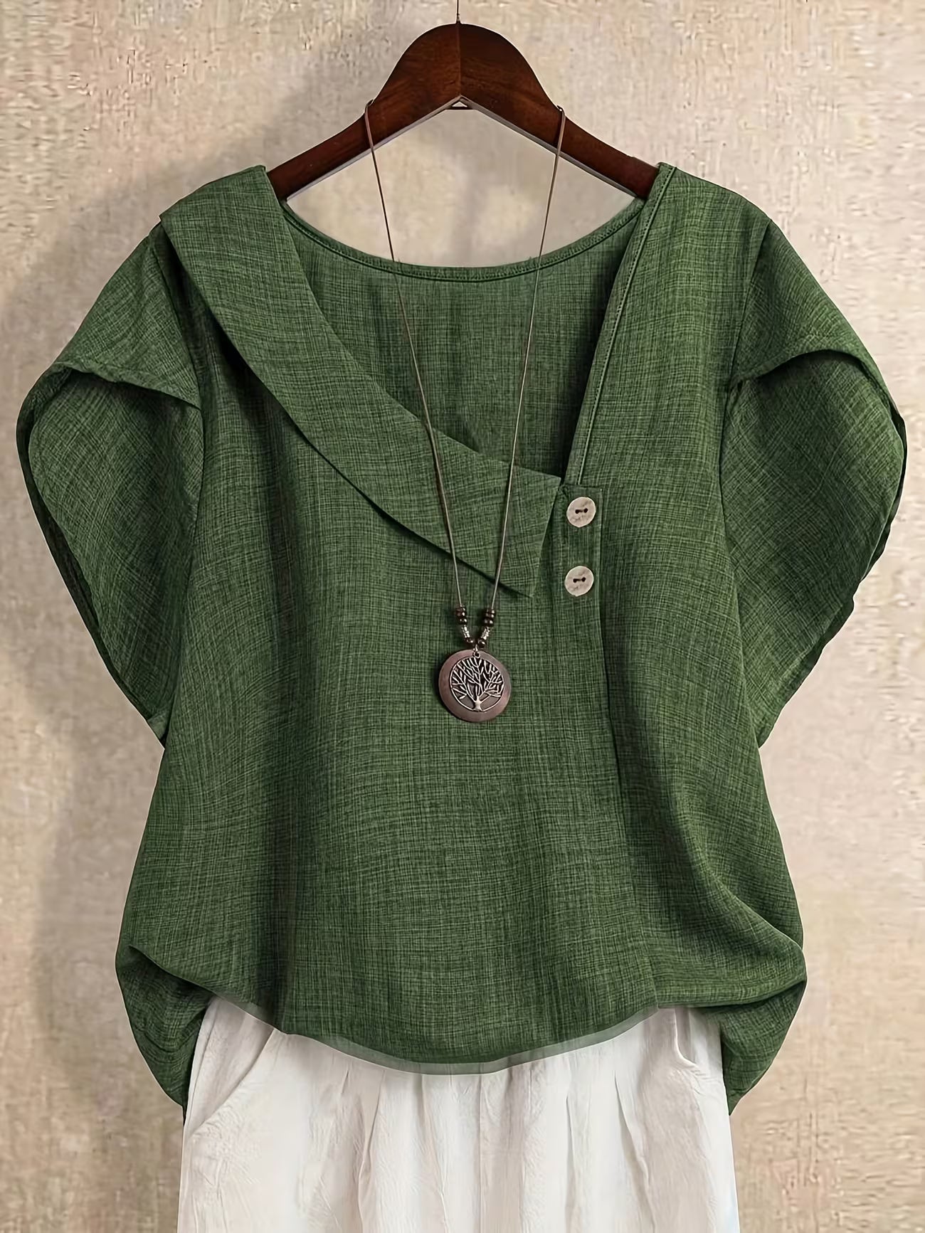 Women's Plus Size Relaxed Summer Button Shirt