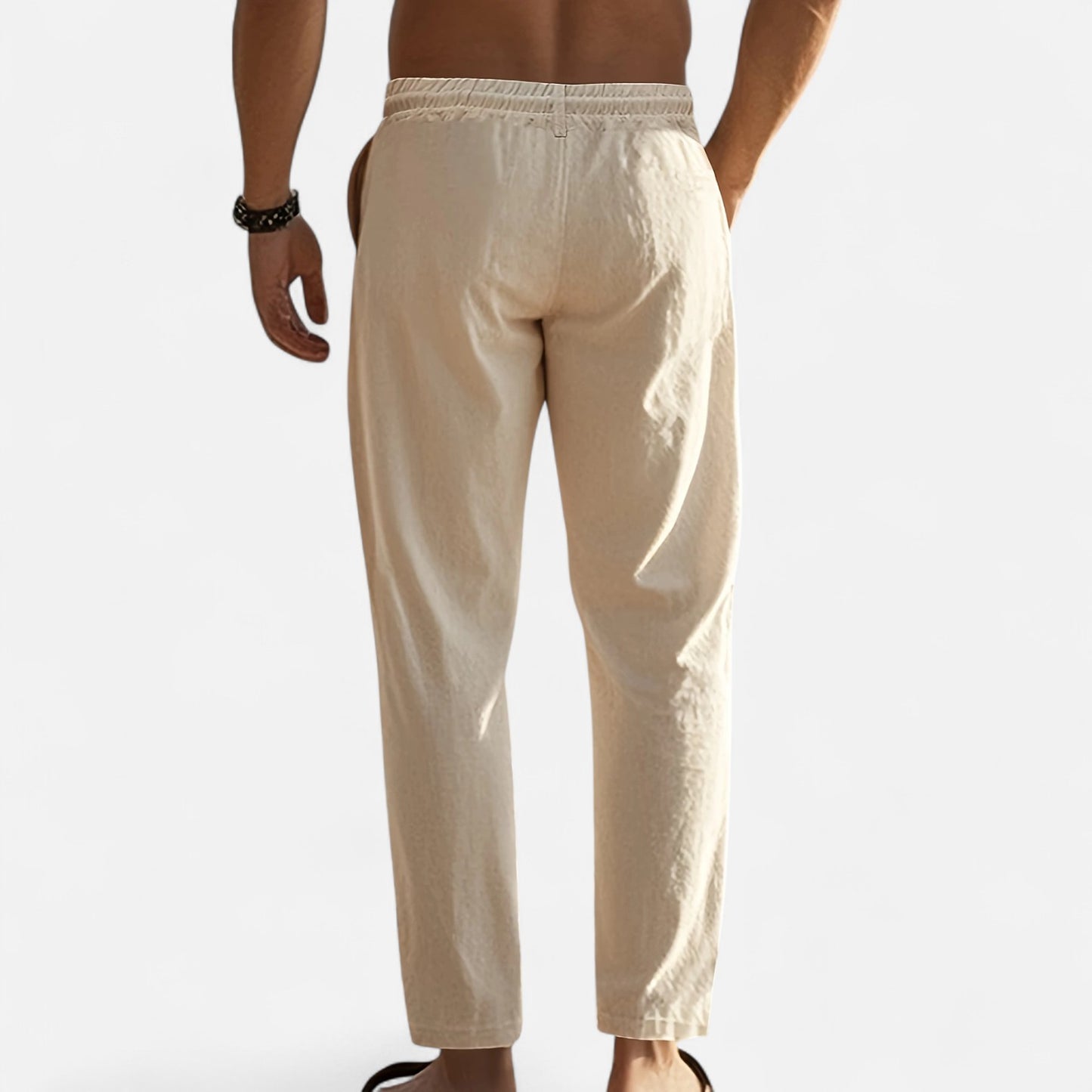 Dorevelle | Men’s Linen Trousers – Riviera Drawstring Ease