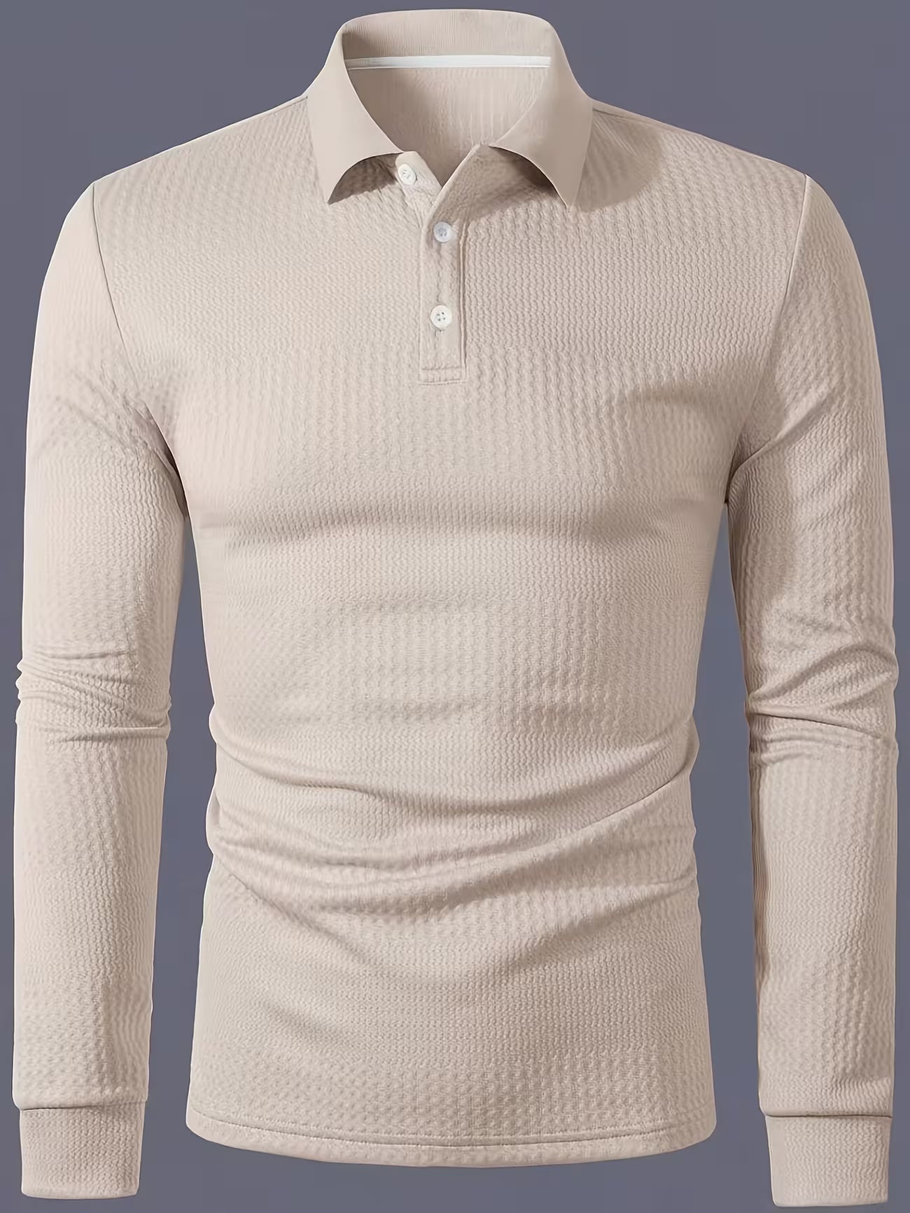 Men's Jacquard Ribbed Long Sleeve Shirt