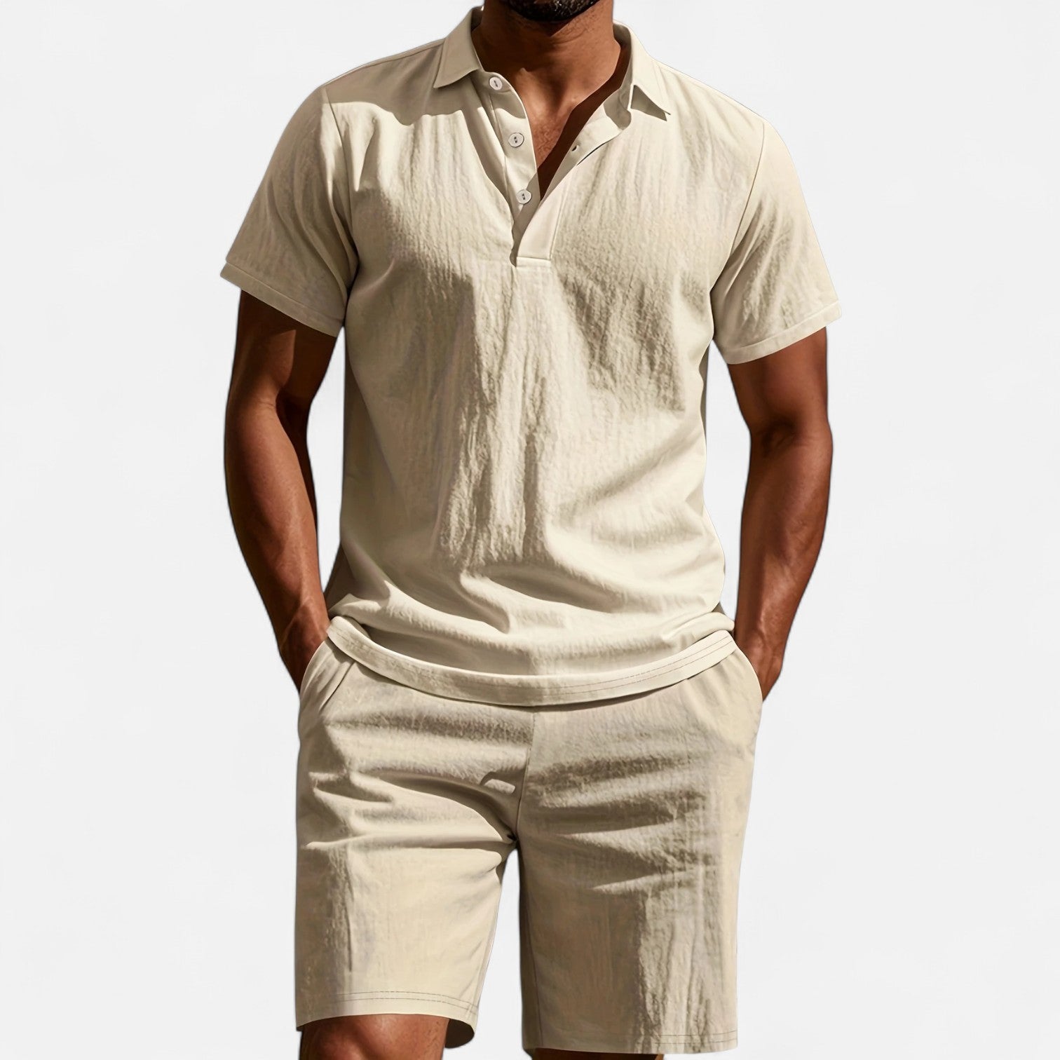 Men’s Linen Shirt and Shorts Set Lightweight Tailored Summer Comfort