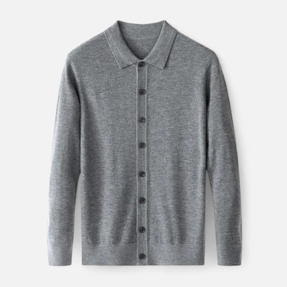Dorevelle | Men’s Wool Sweater – Fine Yarn Button-Up Classic