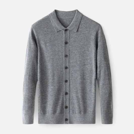 Dorevelle | Men’s Wool Sweater – Fine Yarn Button-Up Classic