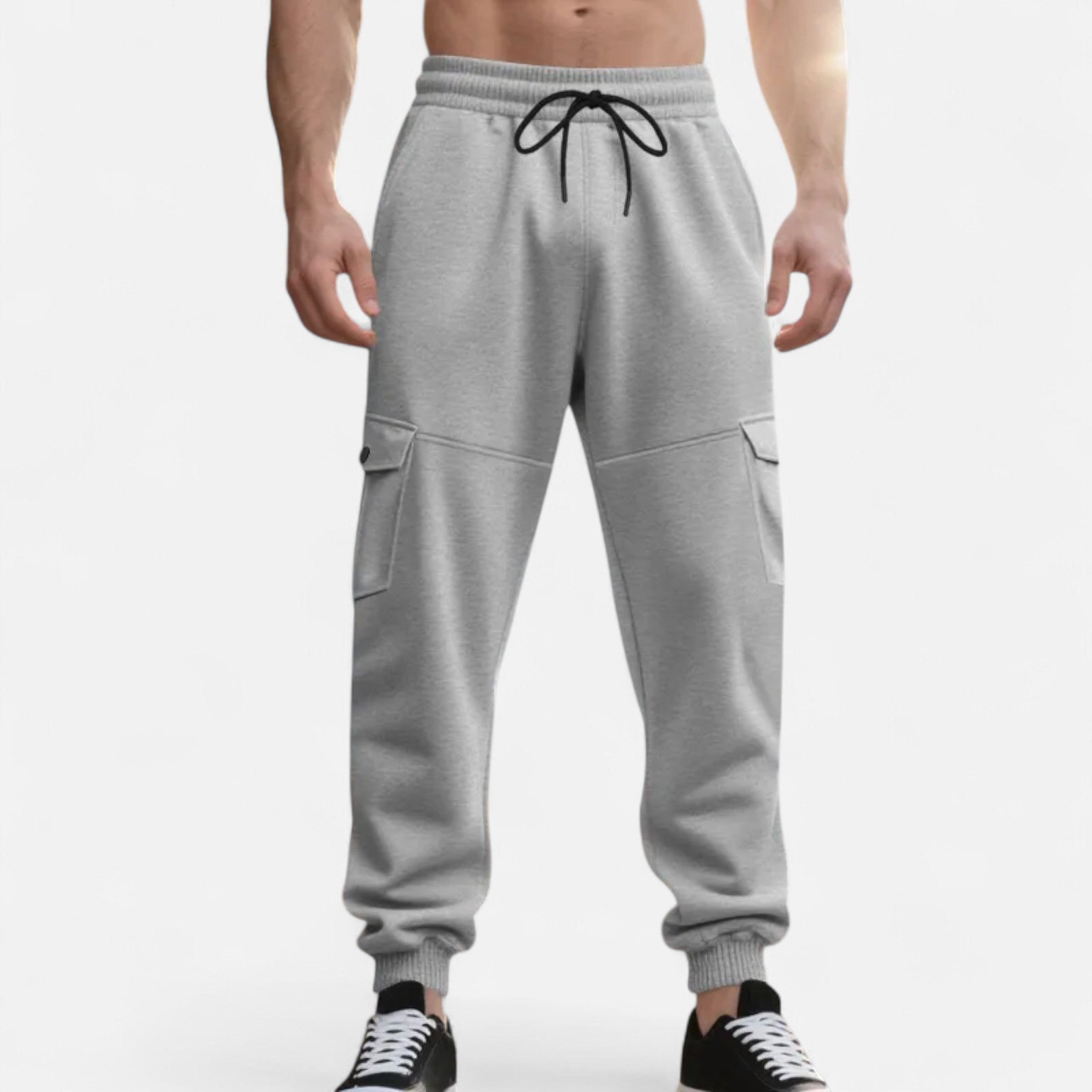 Men’s Relaxed Fit Ankle-Banded Cargo Pants with Utility Pockets