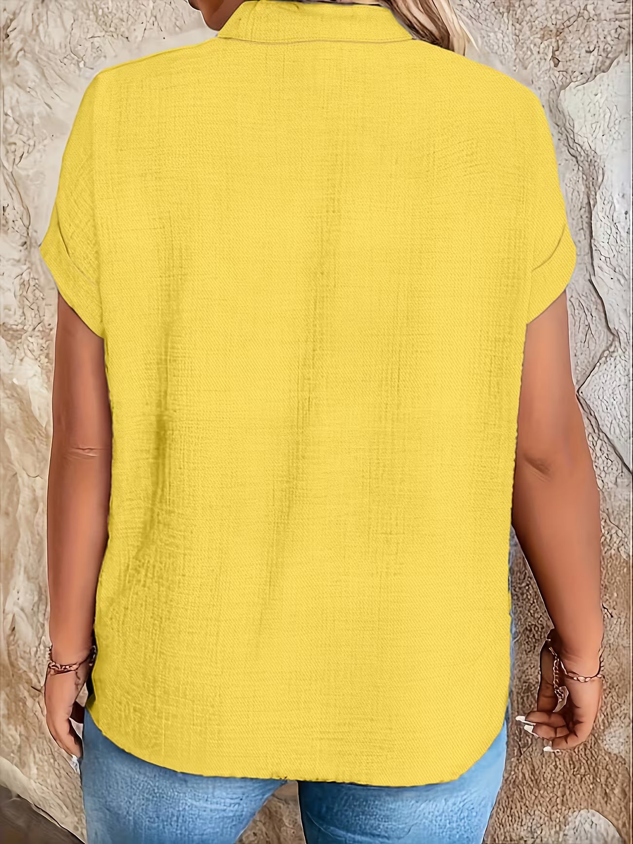 Elegant V Neck Stand Collar Women's Top Shirt