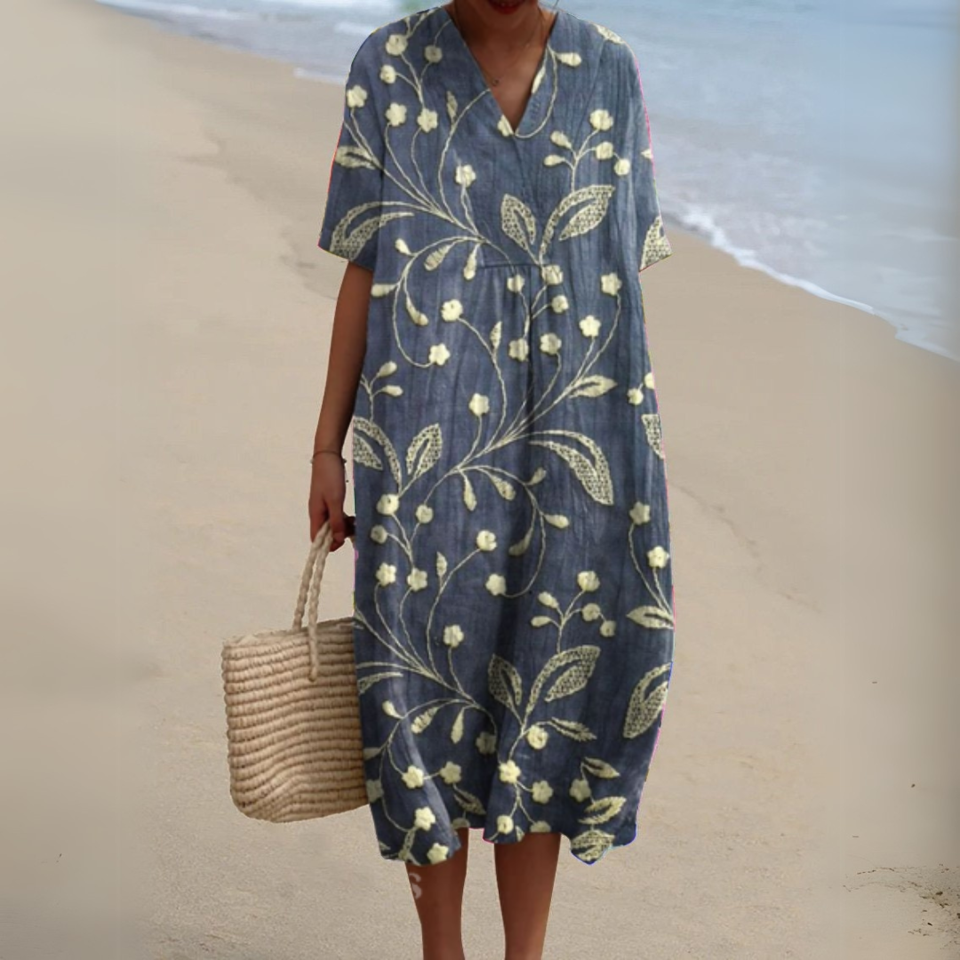 Women Multicolour Floral V-Neck Midi Dress