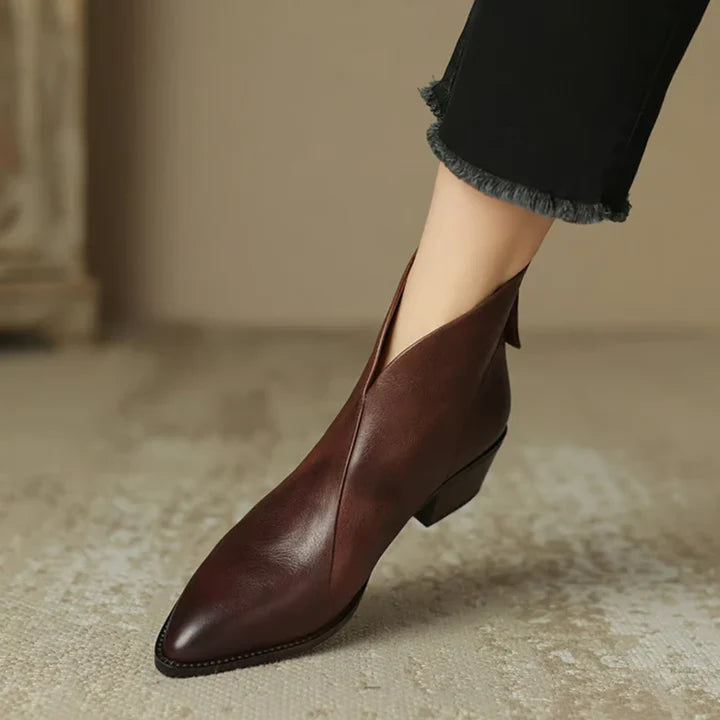 Women Black Pointed Toe Ankle Boot Sneakers