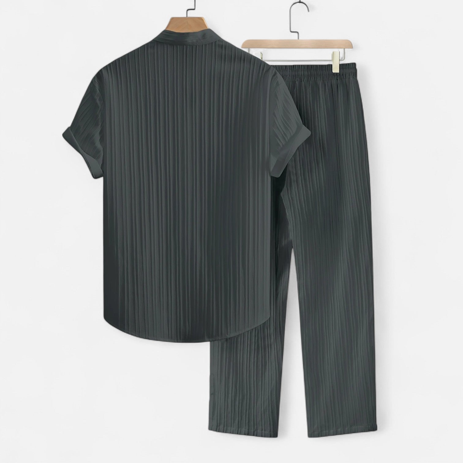 Men’s Lightweight Striped Summer Shirt and Trouser Set
