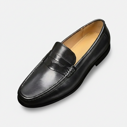 Dorevelle | Men’s Leather Penny Loafers – Almond Toe Slip-On