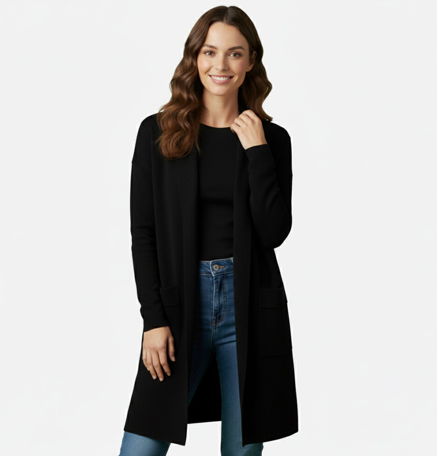 Dorevelle | Women’s Long Knit Cardigan – Effortless Layered Elegance