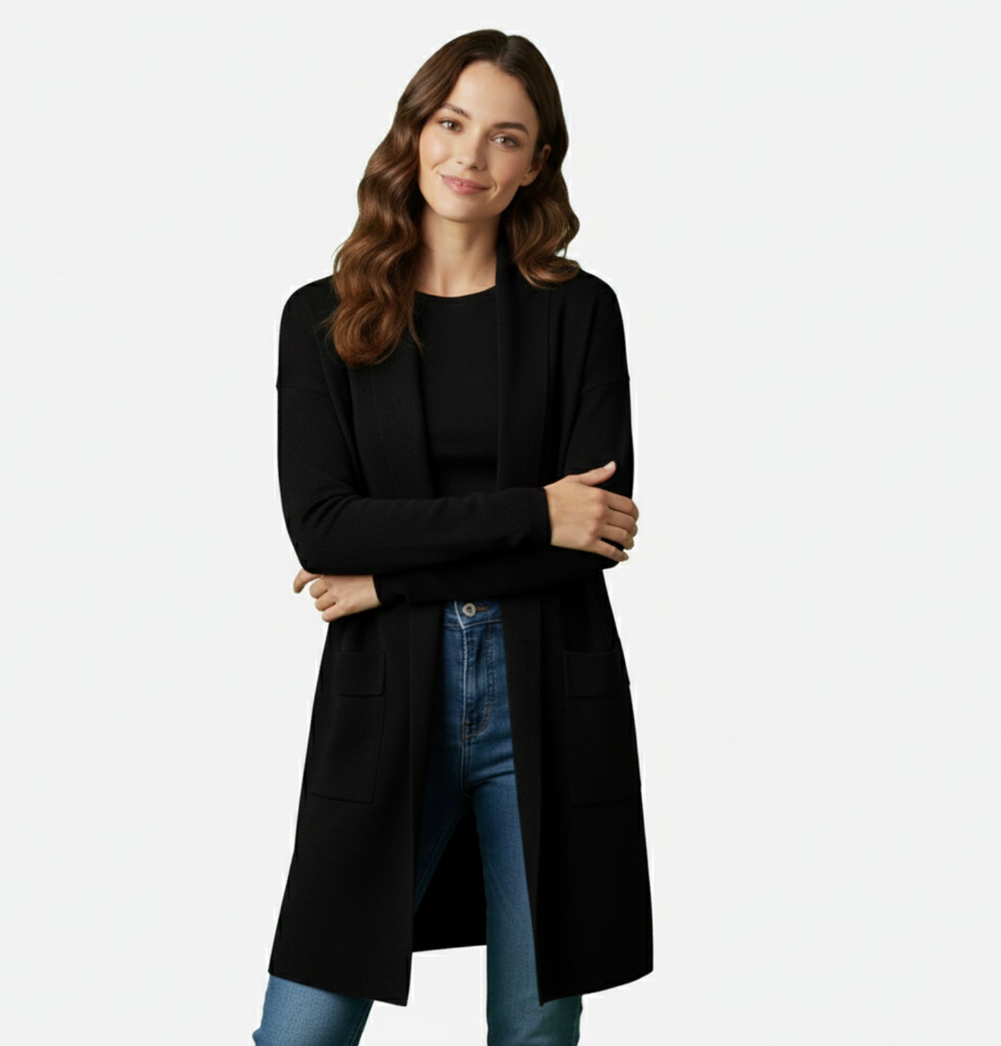 Dorevelle | Women’s Long Knit Cardigan – Effortless Layered Elegance