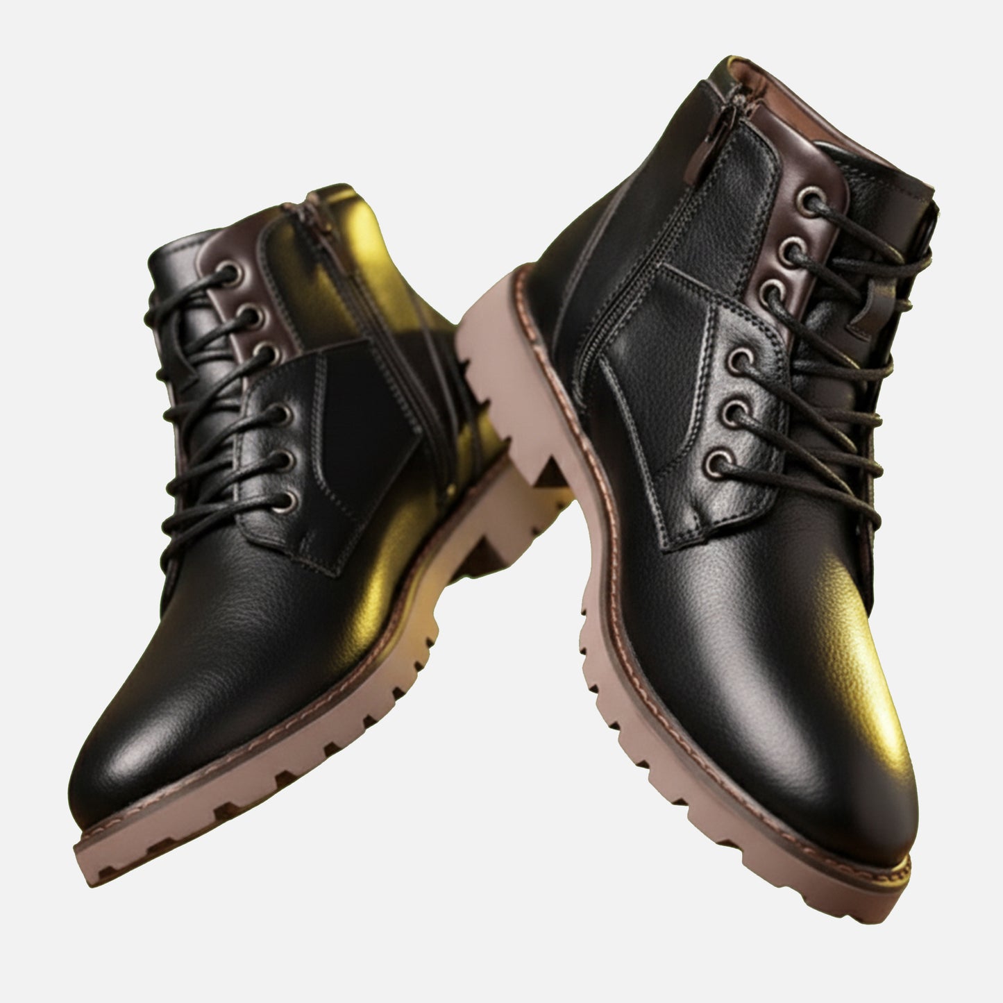 Dorevelle | Men’s Vintage Leather Boots - Classic Lace-Up Essential