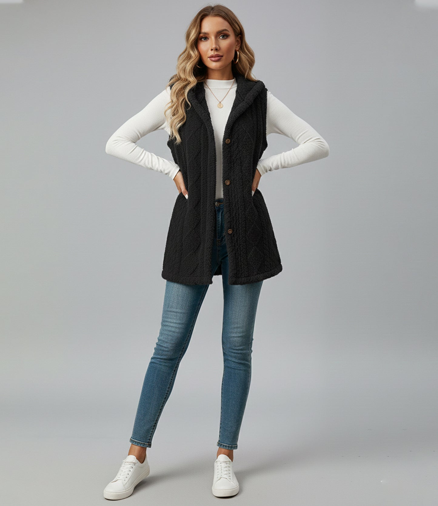 Dorevelle | Women’s Hooded Vest Coat – Elegant All-Season Layering