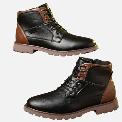 Dorevelle | Men’s Vintage Leather Boots - Classic Lace-Up Essential