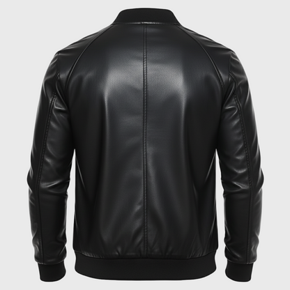 Dorevelle | Men’s Leather Bomber Jacket – Classic Baseball Collar Design