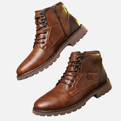 Dorevelle | Men’s Vintage Leather Boots - Classic Lace-Up Essential