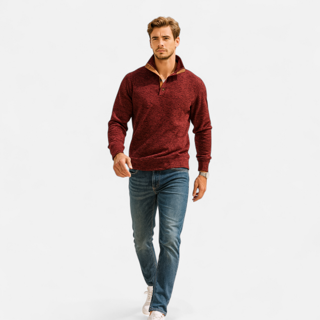 Men’s Knitted Stand Collar Sweater Heritage Style Warmth and Versatility