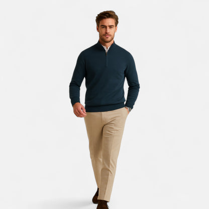 Dorevelle | Men’s Merino Wool Sweater – Half-Zip Heritage Style