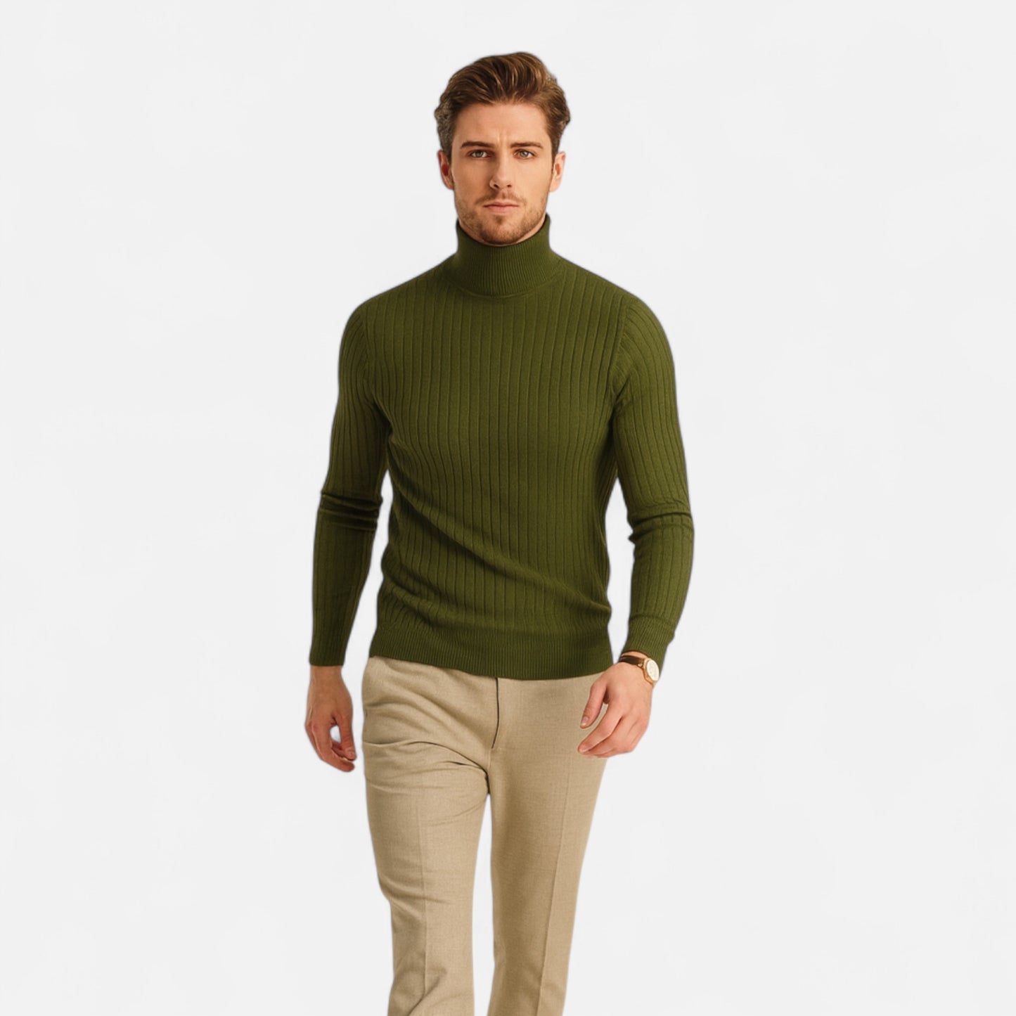 Dorevelle | Men’s Wool Turtleneck – High Neck Winter Elegance