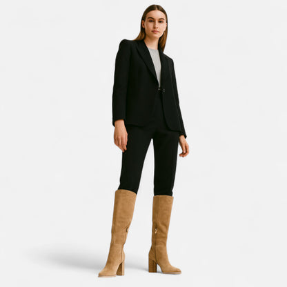 Dorevelle | Women’s Long Boots – Equestrian Light Brown Elegance