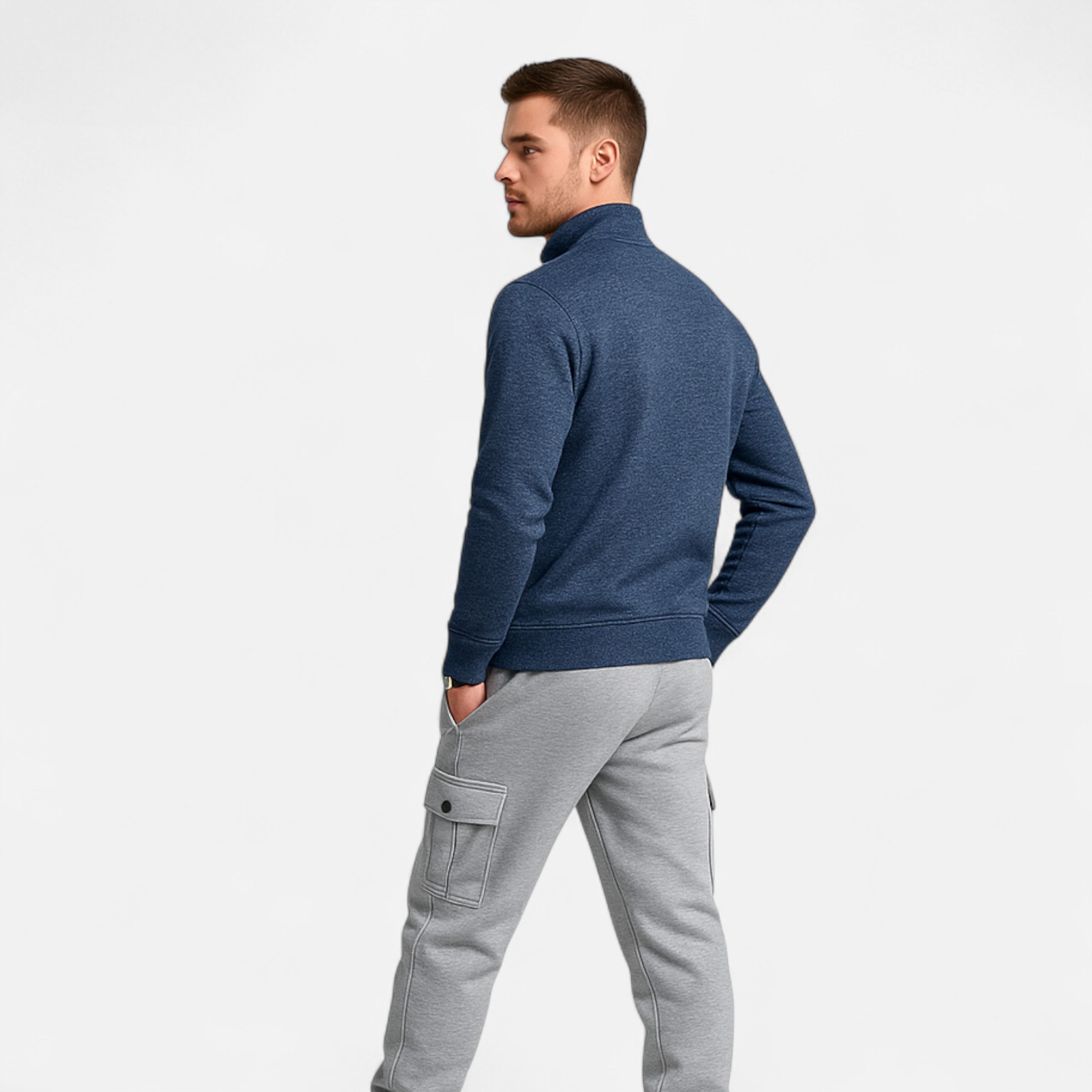 Men’s Classic Full Zip Knit Cardigan for Autumn and Winter