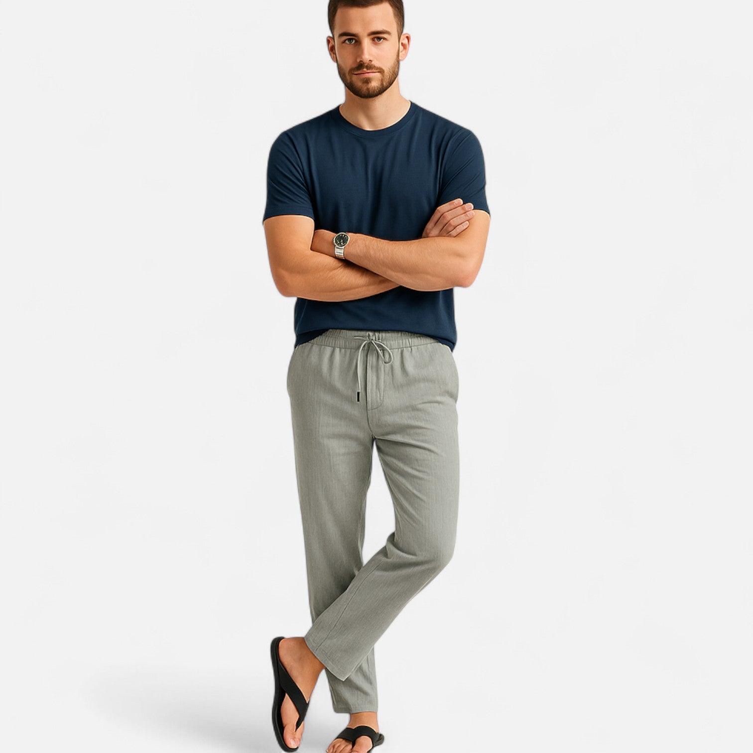 Men’s Lightweight Linen Trousers with Relaxed Heritage Fit