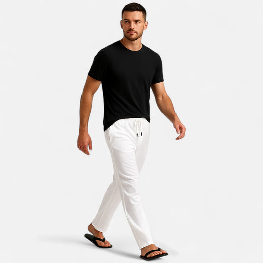 Dorevelle | Men’s Linen Trousers – Riviera Drawstring Ease
