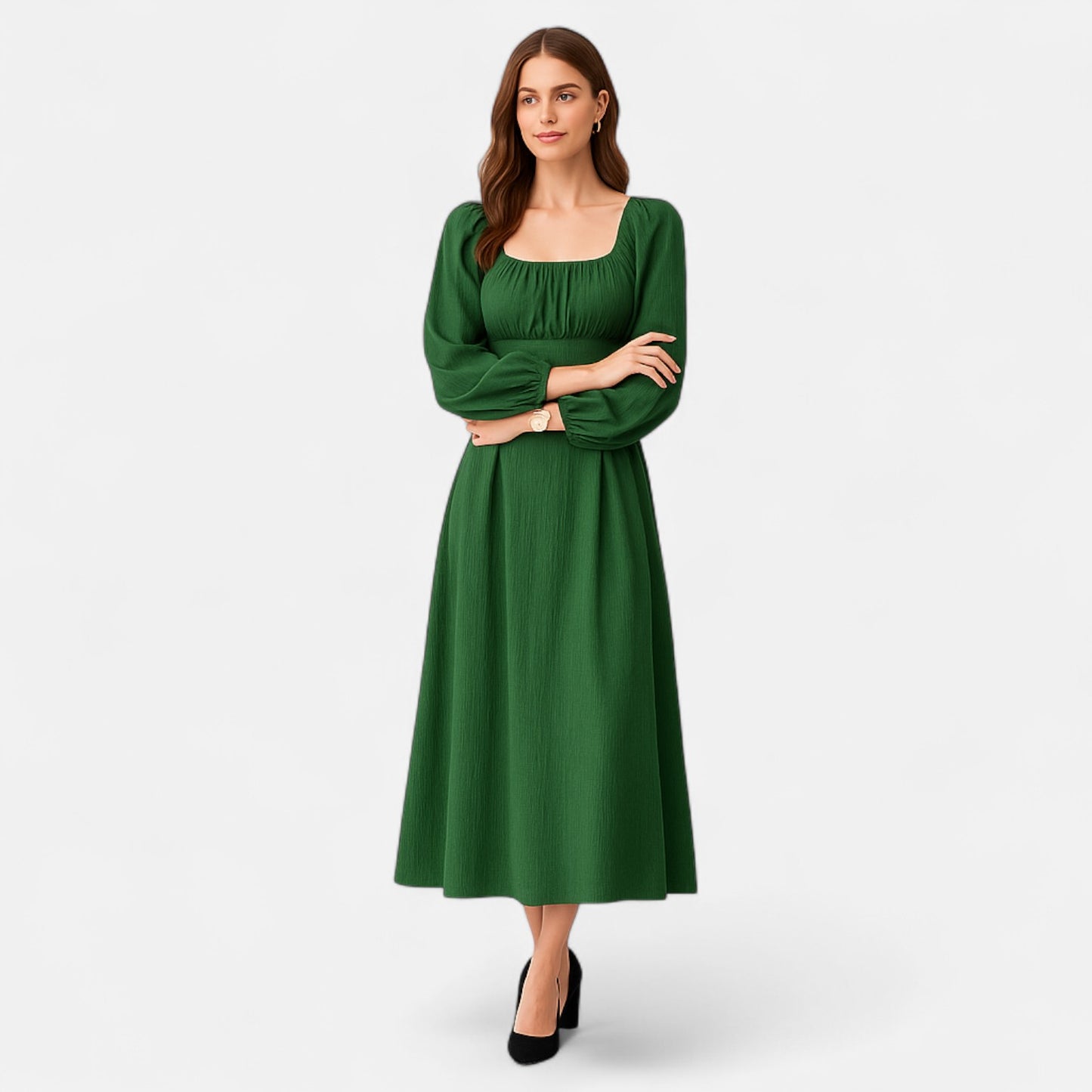 Dorevelle | Women’s Square Neck Dress – Heritage Waist Detail