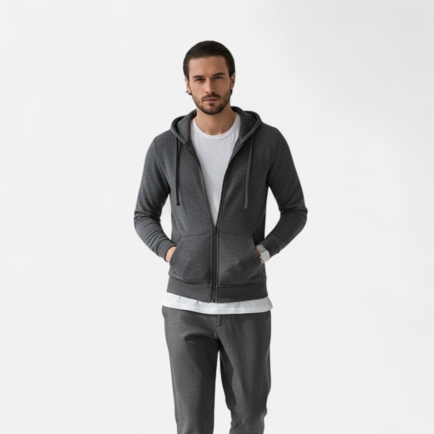 Dorevelle | Men’s Hooded Jacket – Slim Autumn Elegance