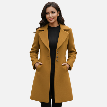 Dorevelle | Women’s Tailored Wool Blend Coat – Classic Single Breasted