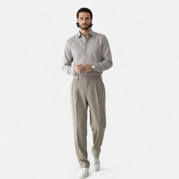 Men’s Wide-Leg Draped Trousers for Autumn Comfort and Style