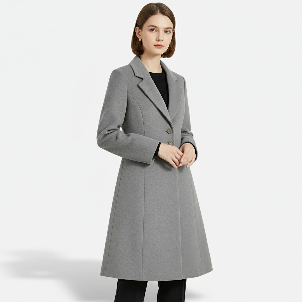 Dorevelle | Women’s Tailored Wool Blend Coat – Classic Single Breasted