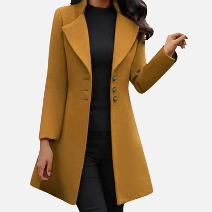 Dorevelle | Women’s Tailored Wool Blend Coat – Classic Single Breasted
