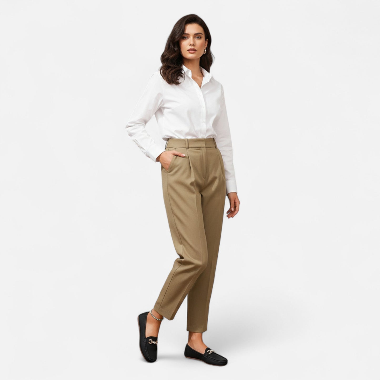 Dorevelle | Women’s Loafers – Butterfly Strap Diamond Accent
