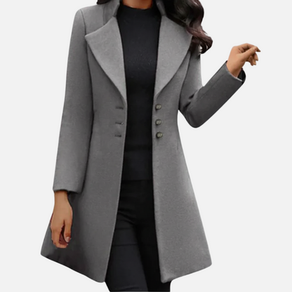 Dorevelle | Women’s Tailored Wool Blend Coat – Classic Single Breasted