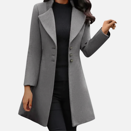 Dorevelle | Women’s Tailored Wool Blend Coat – Classic Single Breasted