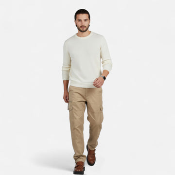 Men’s Military Inspired Cotton Cargo Trousers for Autumn